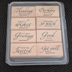 STAMPIN' UP! Retired 2005 'Sincere Salutations' Stamp Set, Set of 8 Stamps